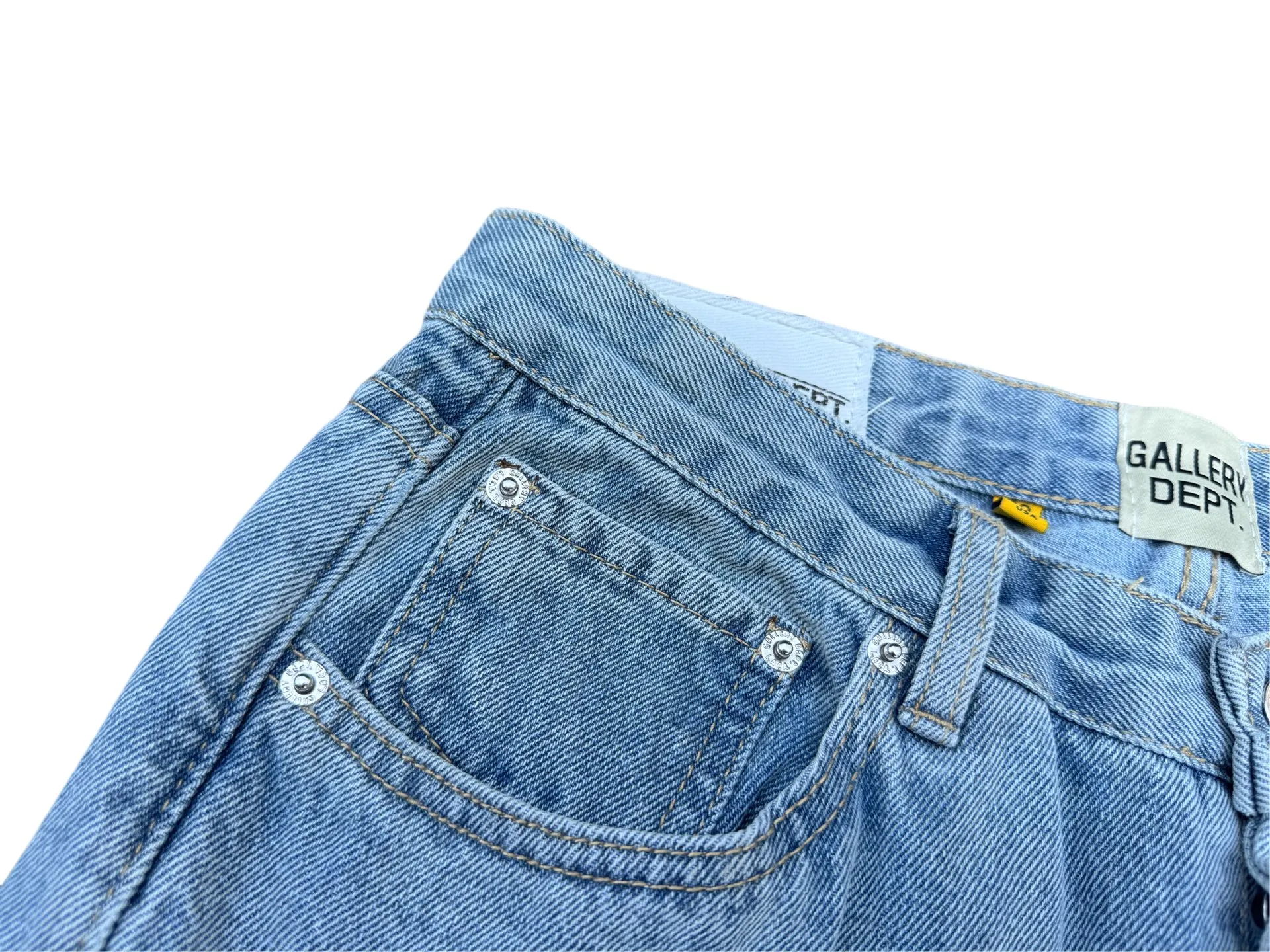 -Size upper body P290💰G296 GALLERY DEPT. Cropped leather stitched cross loose washed flared jeans Size: S-XXL (corresponding to 28 30 32 34 36)